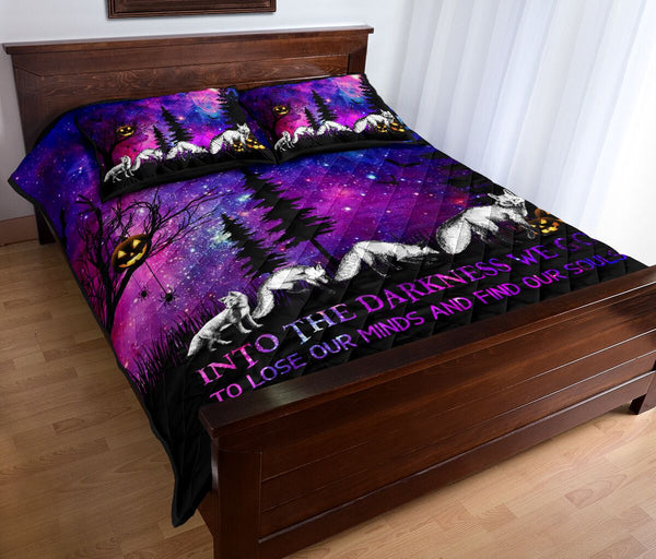 Fox Into The Darkness We Go Halloween Quilt Bed Set - Love Quilt Bedding Set