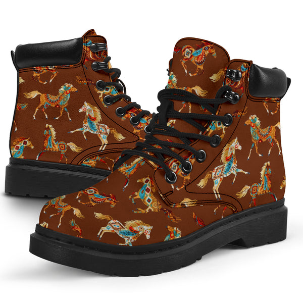 Horse - Galloping Horse Pattern Boots - Love All Season Boots