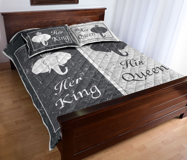 Elephant - King And Queen - Love Quilt Bedding Set