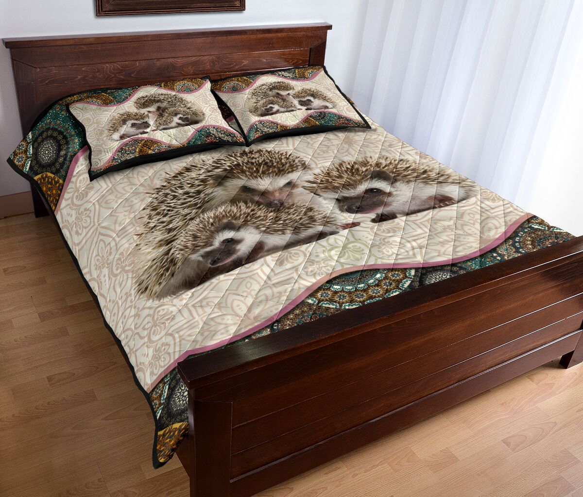 Hedgehog Family Cute Hedgehog - Bed Set - Love Quilt Bedding Set