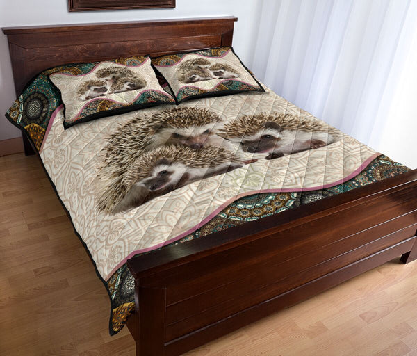 Hedgehog Family Cute Hedgehog - Bed Set - Love Quilt Bedding Set