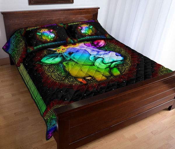 Quilt Bed Set - Cow - Rainbow 78 - Love Quilt Bedding Set