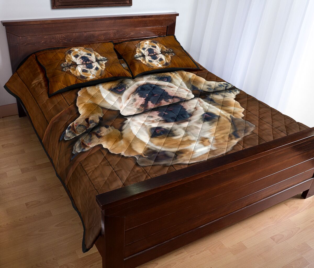 Pulldog Shadow Style Quilt Bed Set - Love Quilt Bedding Set