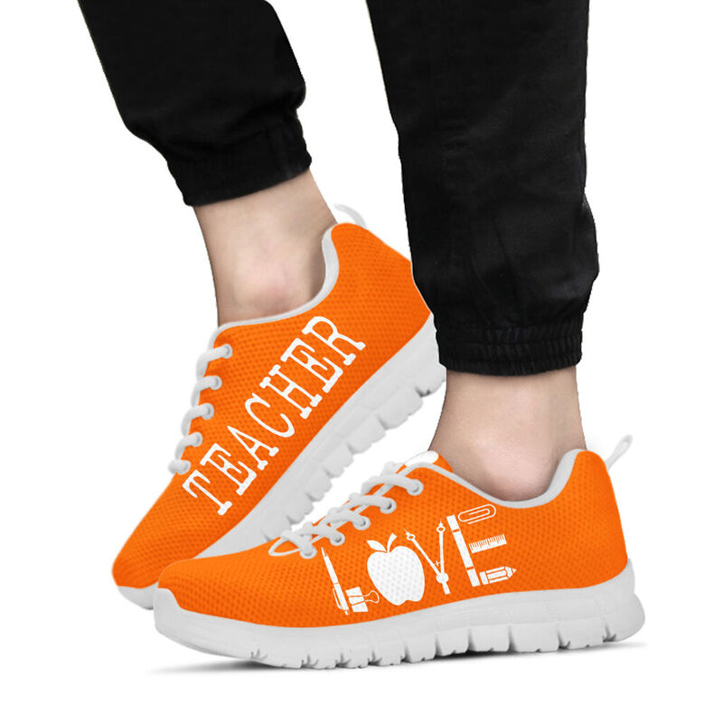 Teacher Love Orange Kd Sneakers, Runni- Love Sneakers
