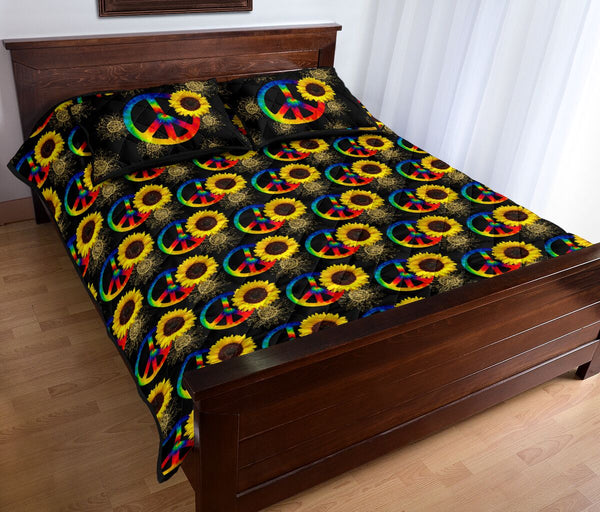 Hippie - Sunflower - Quilt Bed Set 15 - Love Quilt Bedding Set