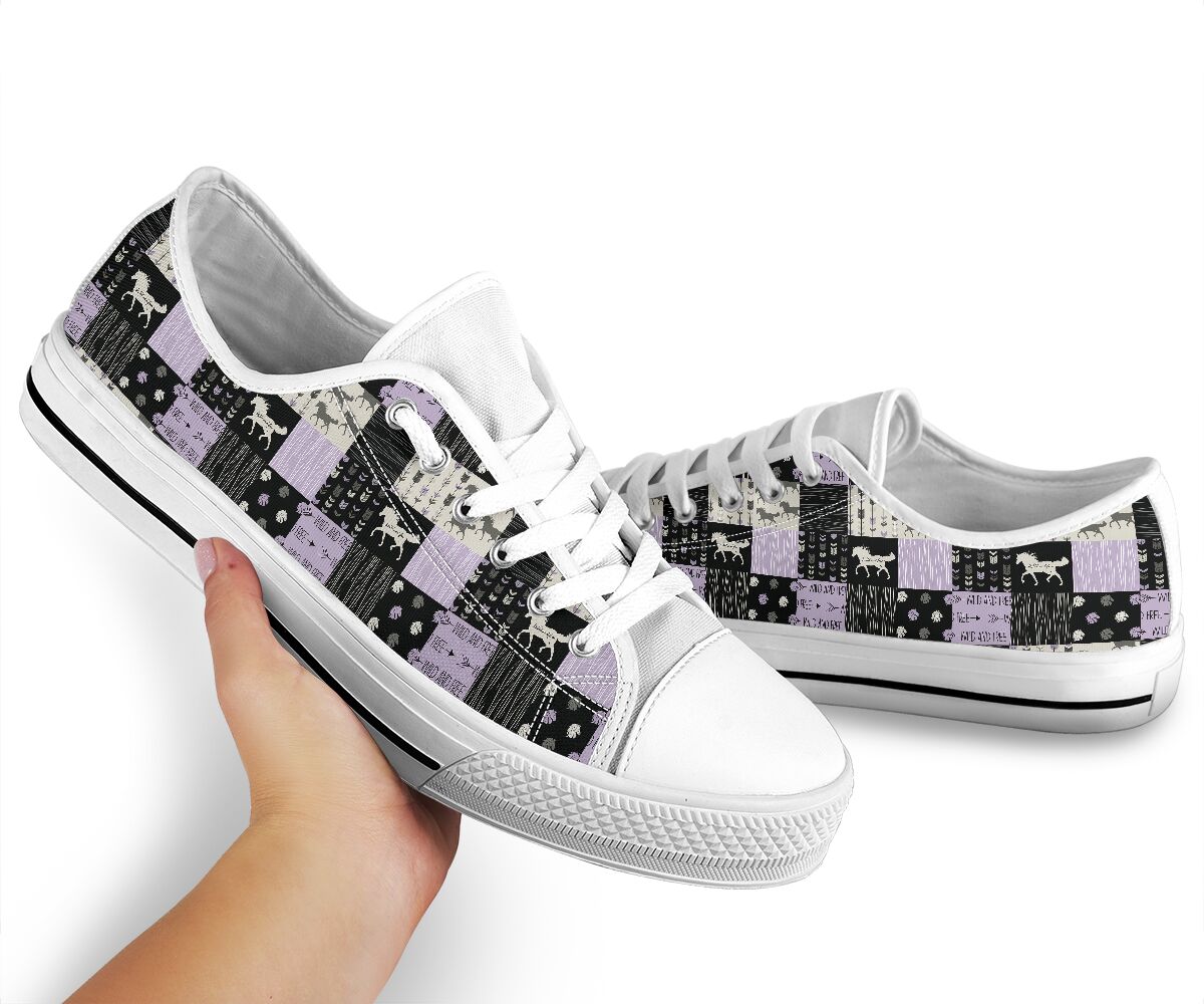 Horse Boho Fabric Low Top  Shoes
