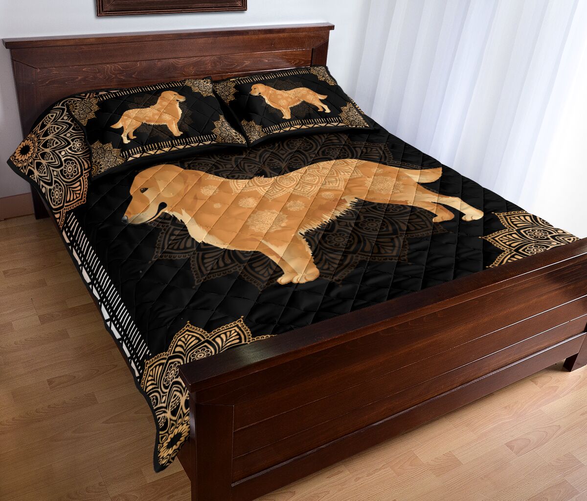 Golden Quilt Bed Set 62 - Love Quilt Bedding Set