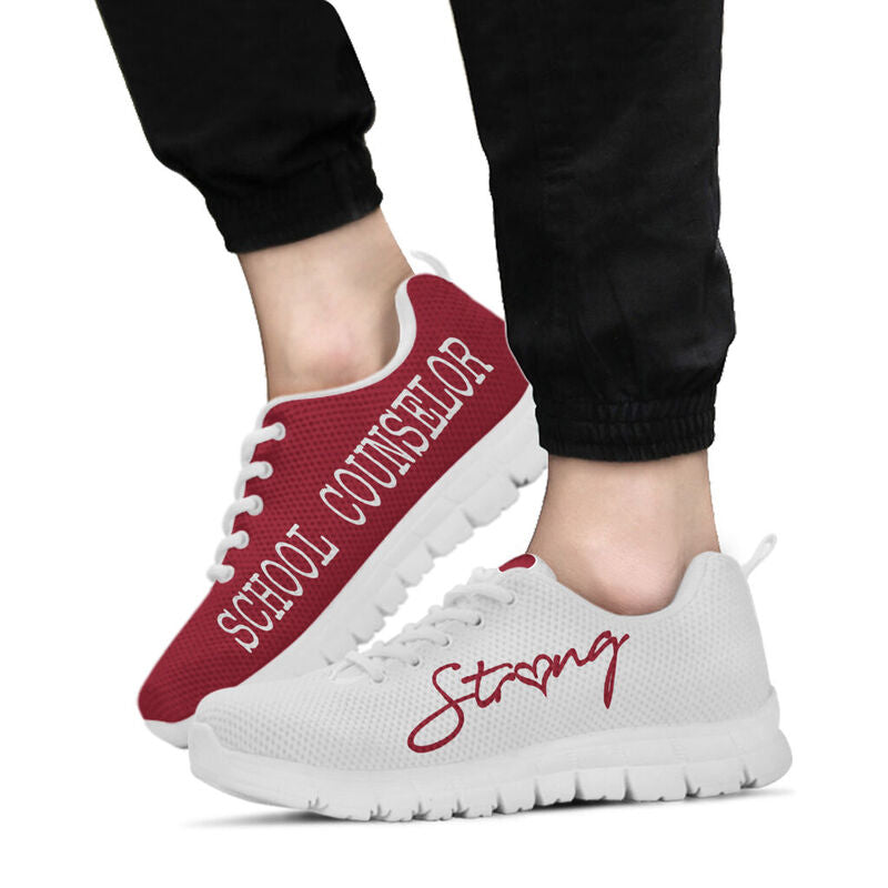 School Counselor Strong Light Grey Red Trim Kd Sneakers, Runni- Love Sneakers