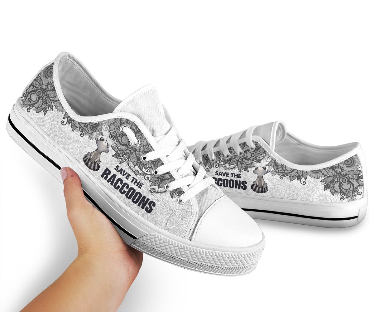 Save The Raccoons - Raccoons Low Top Shoe - Love Love Top Shoes