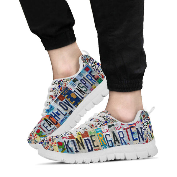 Kindergarten License Plates Sneakers, Runni- Love Sneakers