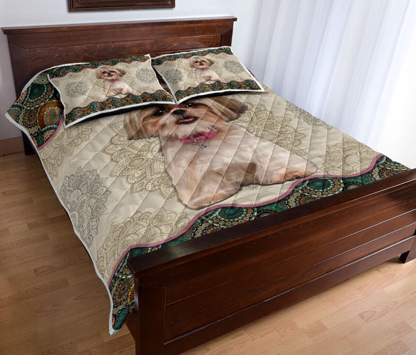 Shih Tzu Dog - Vintage Mandala Sky - Love Quilt Bedding Set