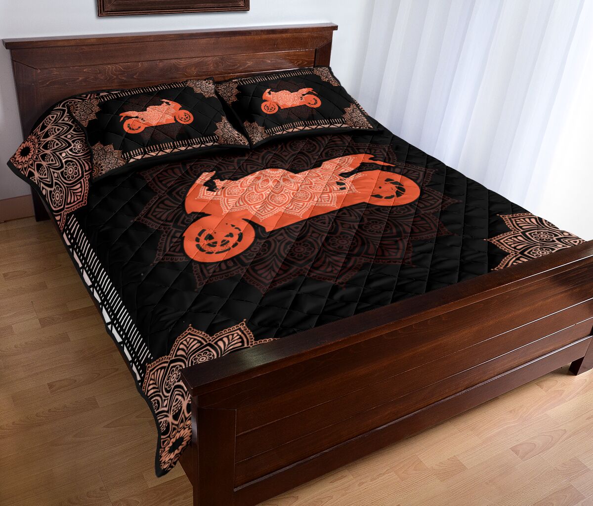 Biker Quilt Bed Set 94 - Love Quilt Bedding Set