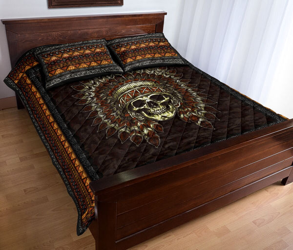 Quilt Bed Set - Skull - Native American 54 - Love Quilt Bedding Set