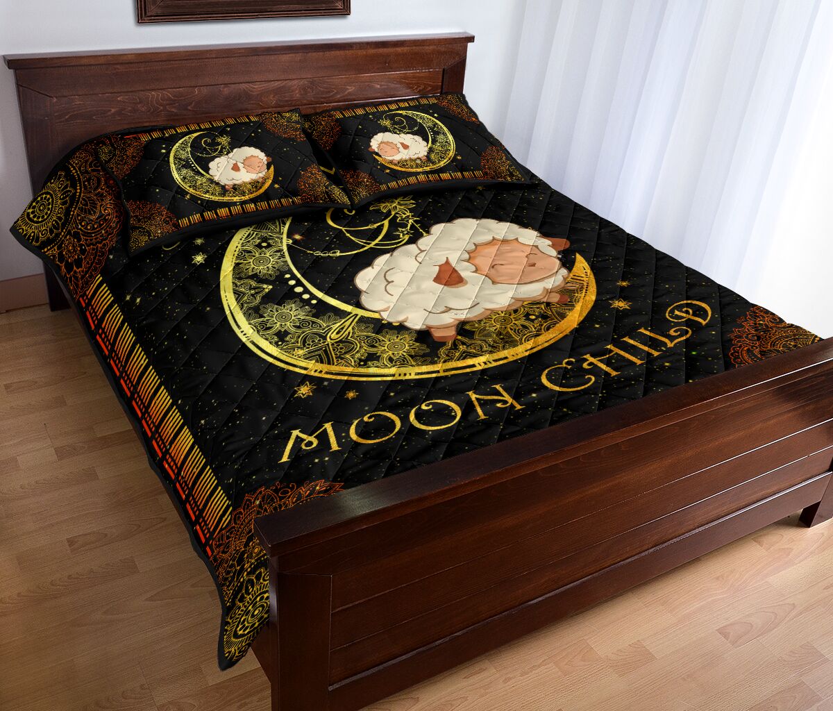 Sheep Stay Wild Moon Child Quilt Bed Set- Love Quilt Bedding Set