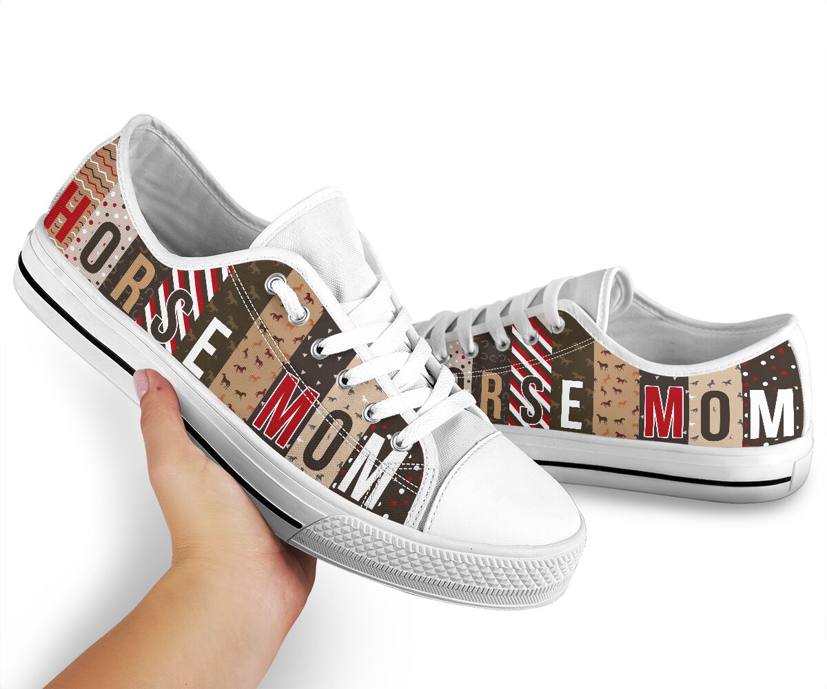 Horse Mom Pattern Vector Low Top -  Shoes
