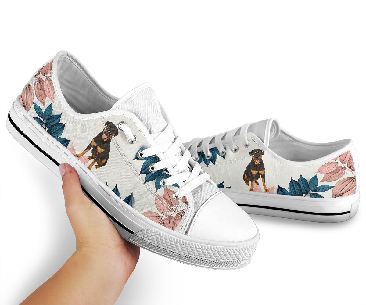 Rotttweiler Flower Pink - Low Top Shoe - Love Love Top Shoes