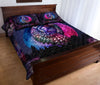 Owl Drawn Galaxy Mandala Flower Style Quilt Bed Set - Love Quilt Bedding Set