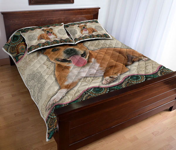 Pit Bull Dog - Vintage Mandala Sky - Love Quilt Bedding Set