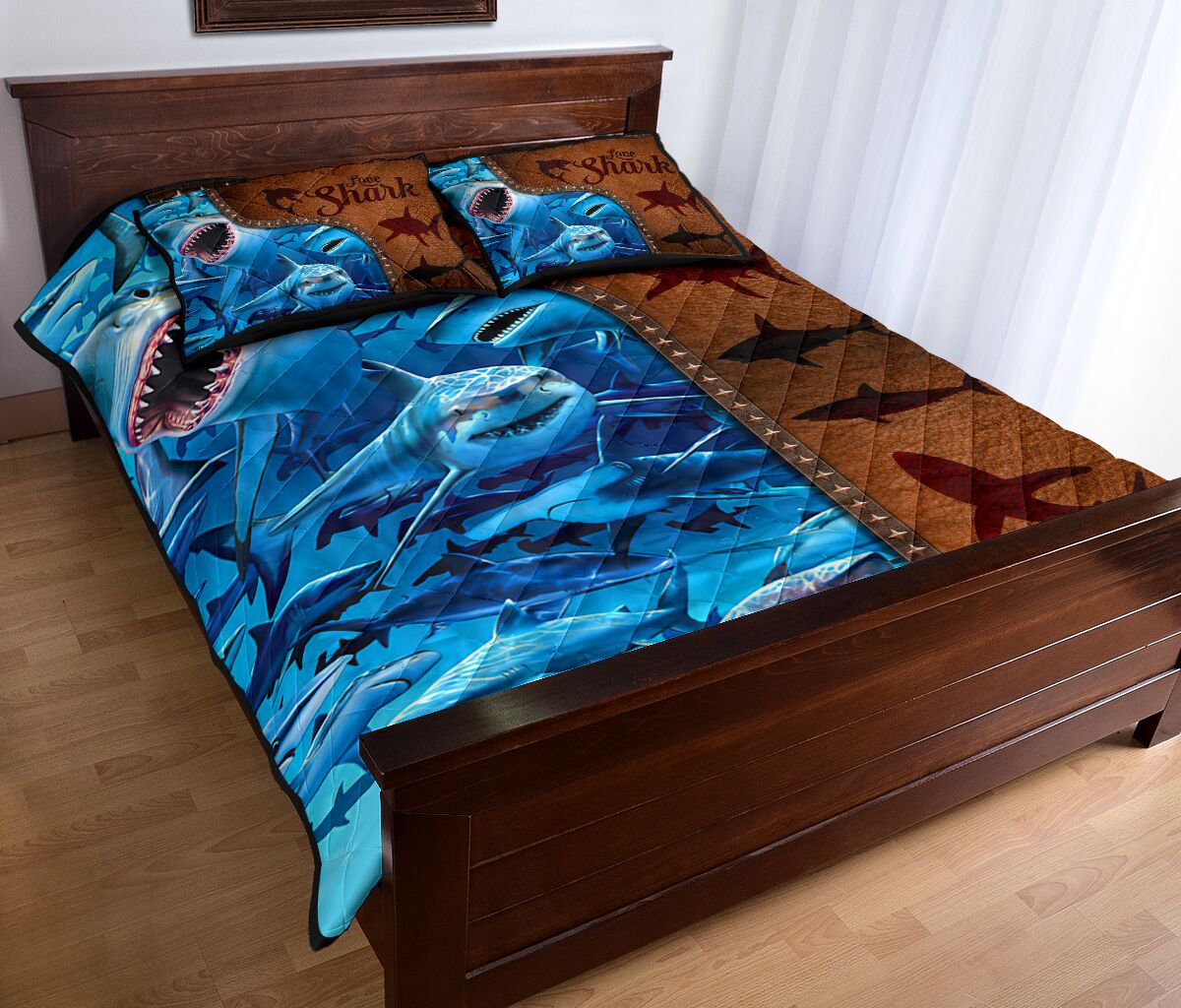 Shark Leather Style Quilt Bed Set - Love Quilt Bedding Set