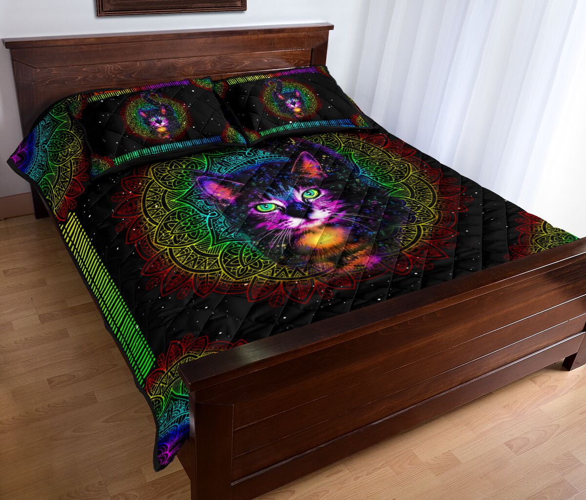 Quilt Bed Set - Cat - Rainbow 14 - Love Quilt Bedding Set