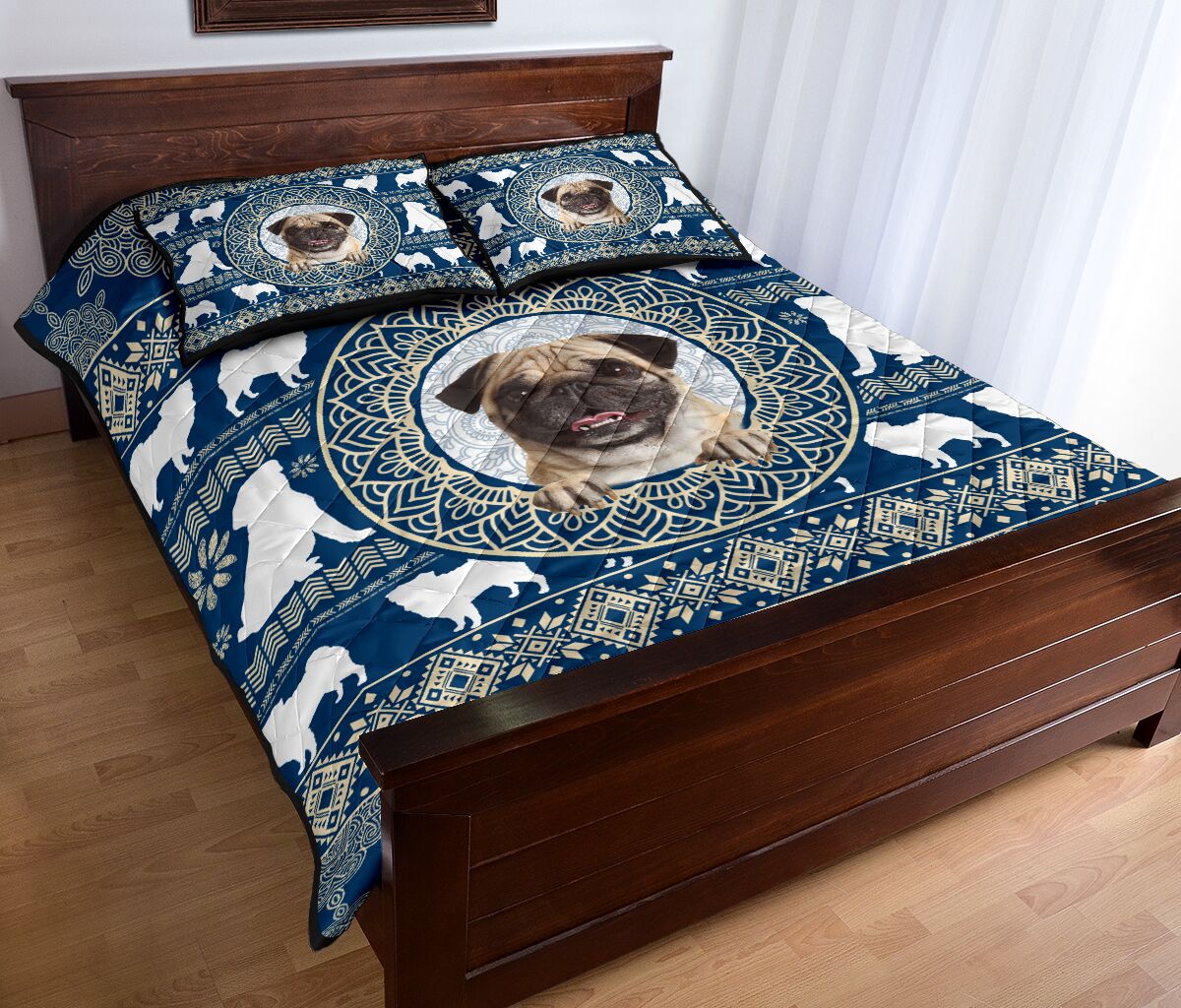 Pug Mandala Pattern - Bed Set - Love Quilt Bedding Set