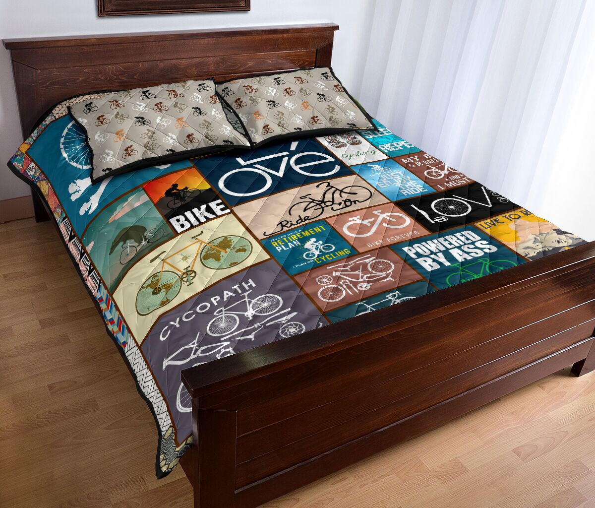 Cycling Love - Bed Set - Love Quilt Bedding Set