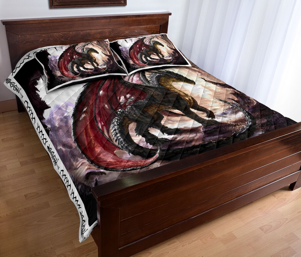 Dragon Art Celtic Quilt Bed Set - Love Quilt Bedding Set