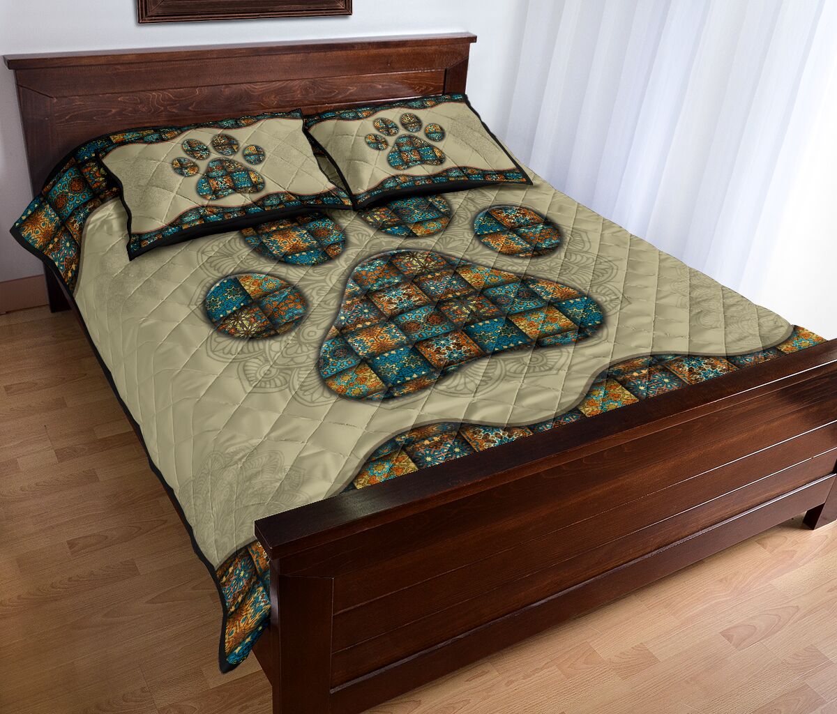 Quilt Bed Set - Dog - Mandala 64 - Love Quilt Bedding Set