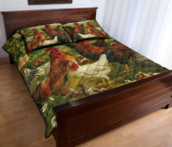 Chicken Painting Quilt Bed Set - Love Quilt Bedding Set