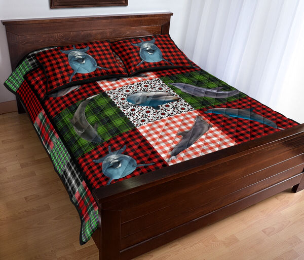 Dolphin Fabric Style Quilt Bed Set - Love Quilt Bedding Set