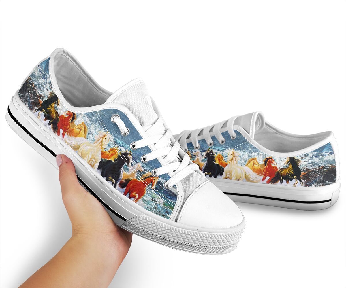 Horse 3d Painting Low Top Shoes