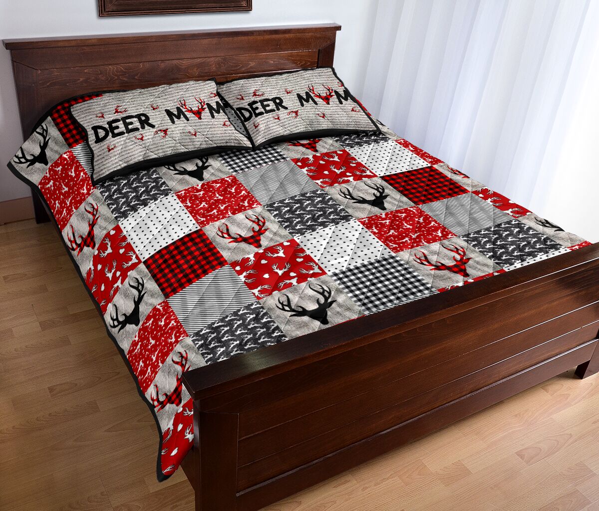 Deer Pattern Style Quilt Bed Set - Love Quilt Bedding Set