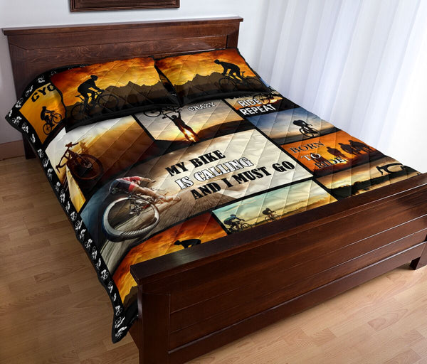 My Bike Is Cycling And I Must Go - Quilt Bed Set - Love Quilt Bedding Set