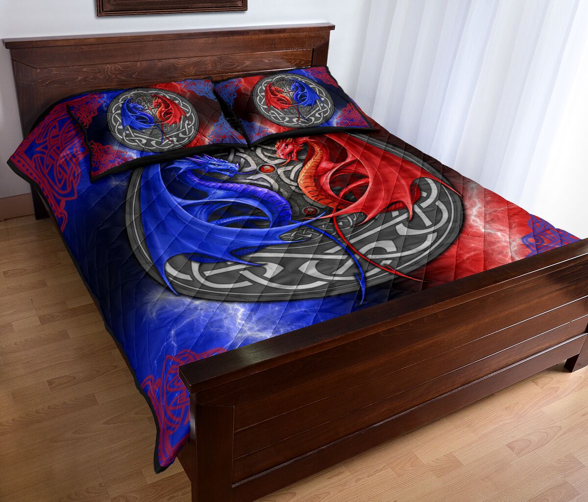 Dragon Celtic Style Quilt Bed Set - Love Quilt Bedding Set