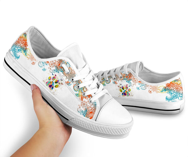 Dog Paw Watercolor - Low Top Shoe - Love Love Top Shoes