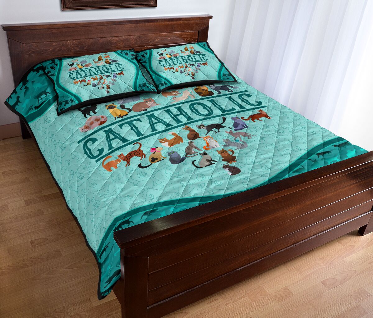 Cat - Cataholic - Aholic - Quilt Bed Set 43 - Love Quilt Bedding Set