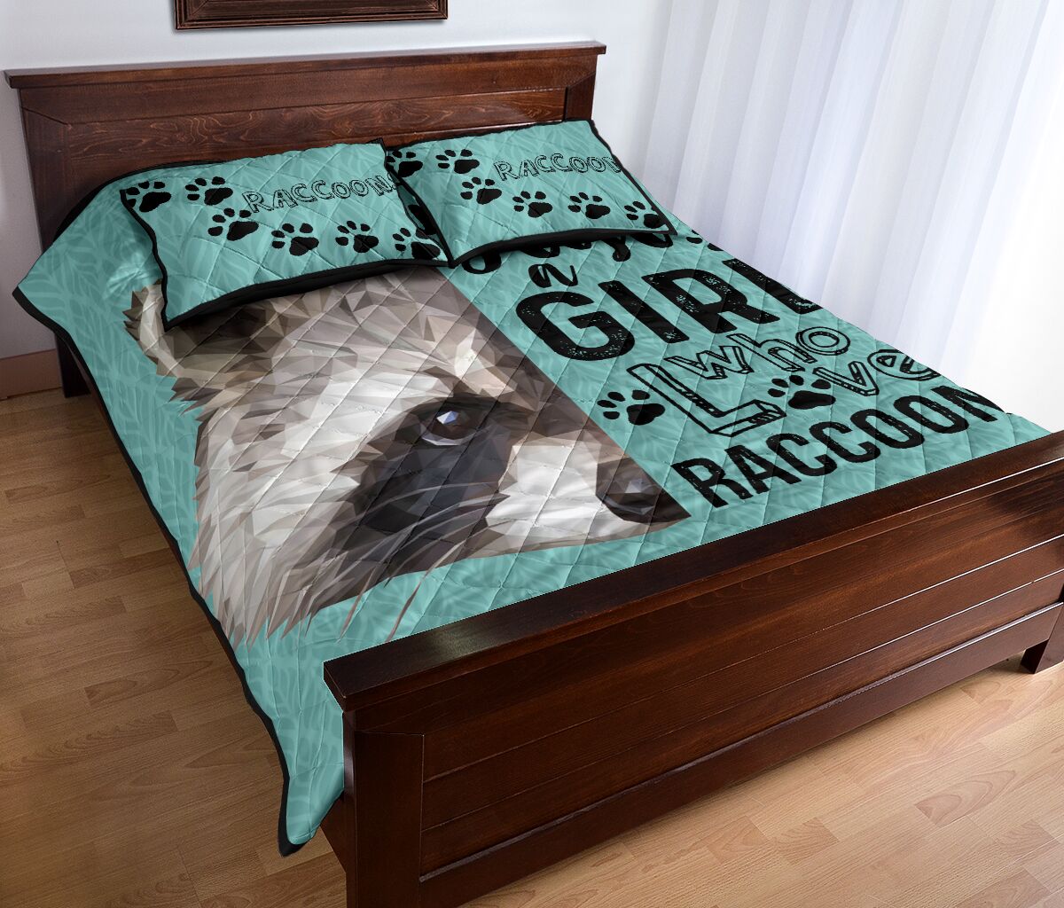 Raccoon Quilt Bed Set- Just A Girl Who Loves Raccoons 73 - Love Quilt Bedding Set