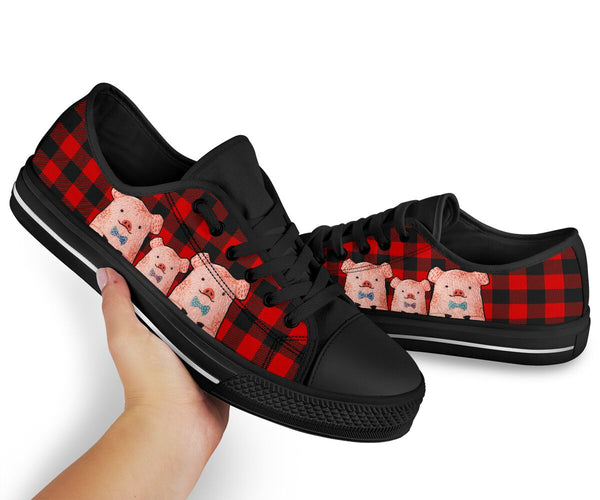 Pig Cute Caro Red Low Top Shoes