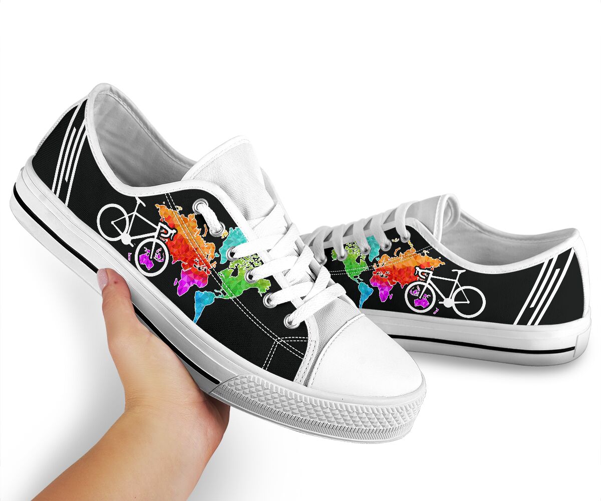 Cycling And Map Color - Low Top Shoe - Love Love Top Shoes