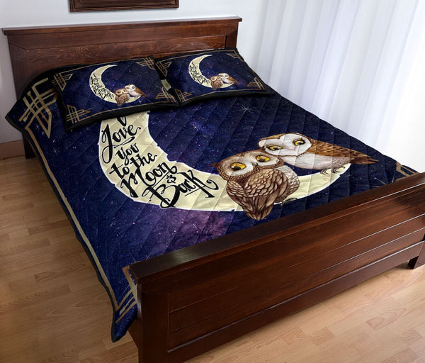 Owl I Love You To The Moon And Back Quilt Bed Set - Love Quilt Bedding Set