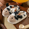 Cute Cow Cotton Slippers Female Couple Indoor