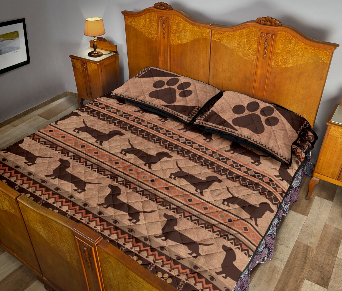 Dachshund Pattern - Bed Set- Love Quilt Bedding Set