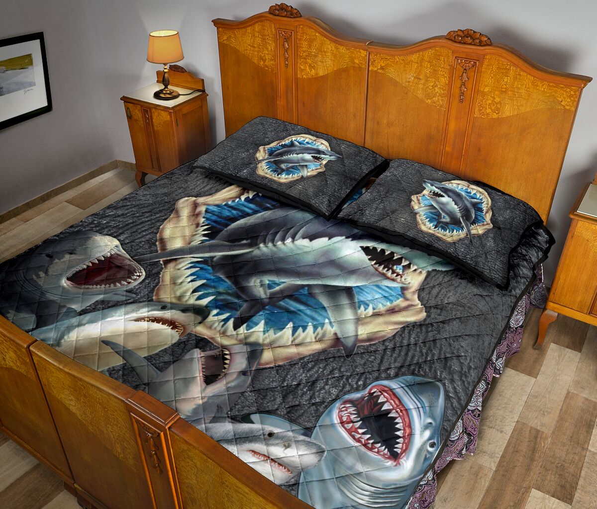 Shark Skin Background Real Style Quilt Bed Set - Love Quilt Bedding Set