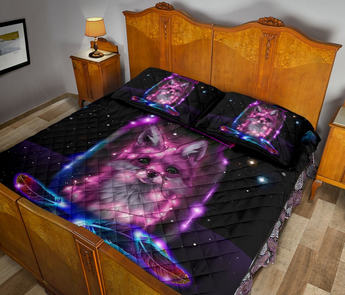 Cat Neon Quilt Bed Set - Love Quilt Bedding Set