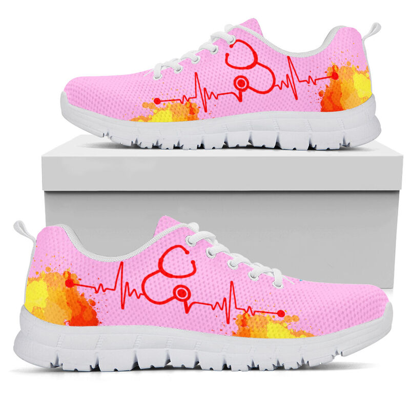 Nurse Hb Pink Sneakers, Running Shoes, Shoes For Women, Shoes For Men, Custom Shoes, L- Love Sneakers