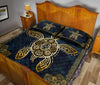 Turtle Mandala Gold Art Style Quilt Bed Set - Love Quilt Bedding Set