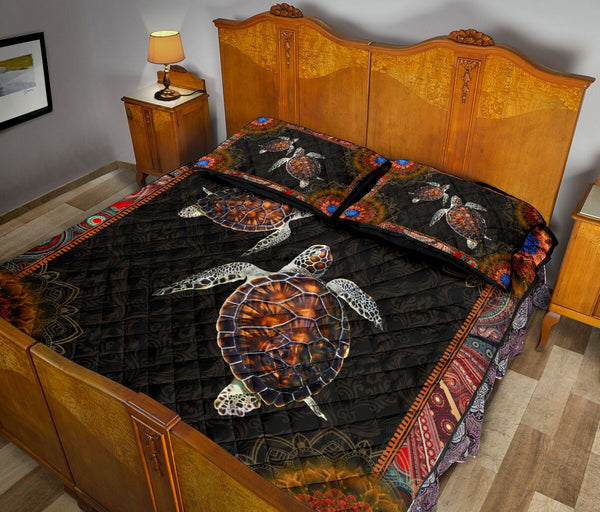 Turtle Mandala Quilt Bed Set - Love Quilt Bedding Set