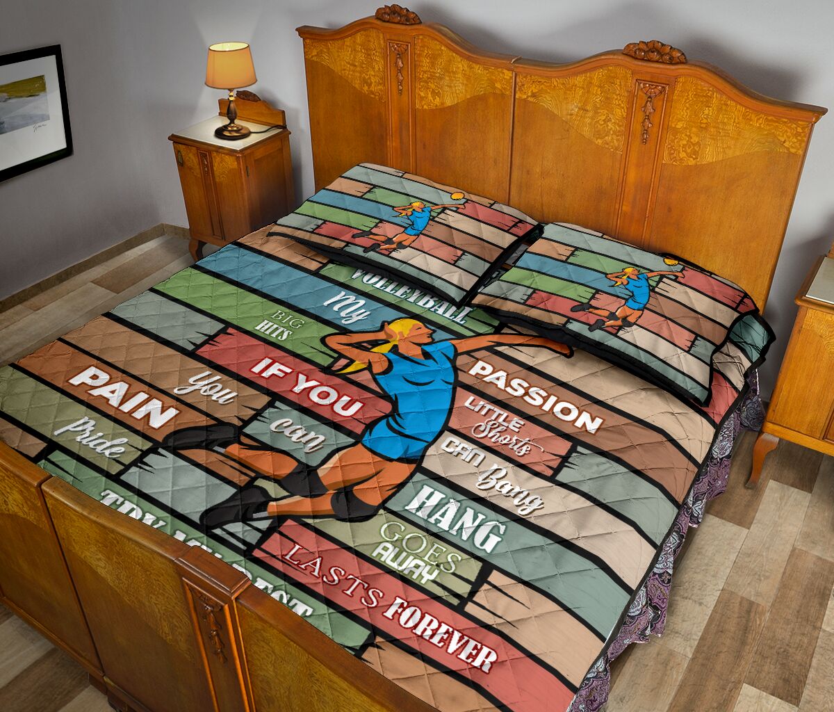 Volleyball - Quilt Bed Set - Nnl - Love Quilt Bedding Set