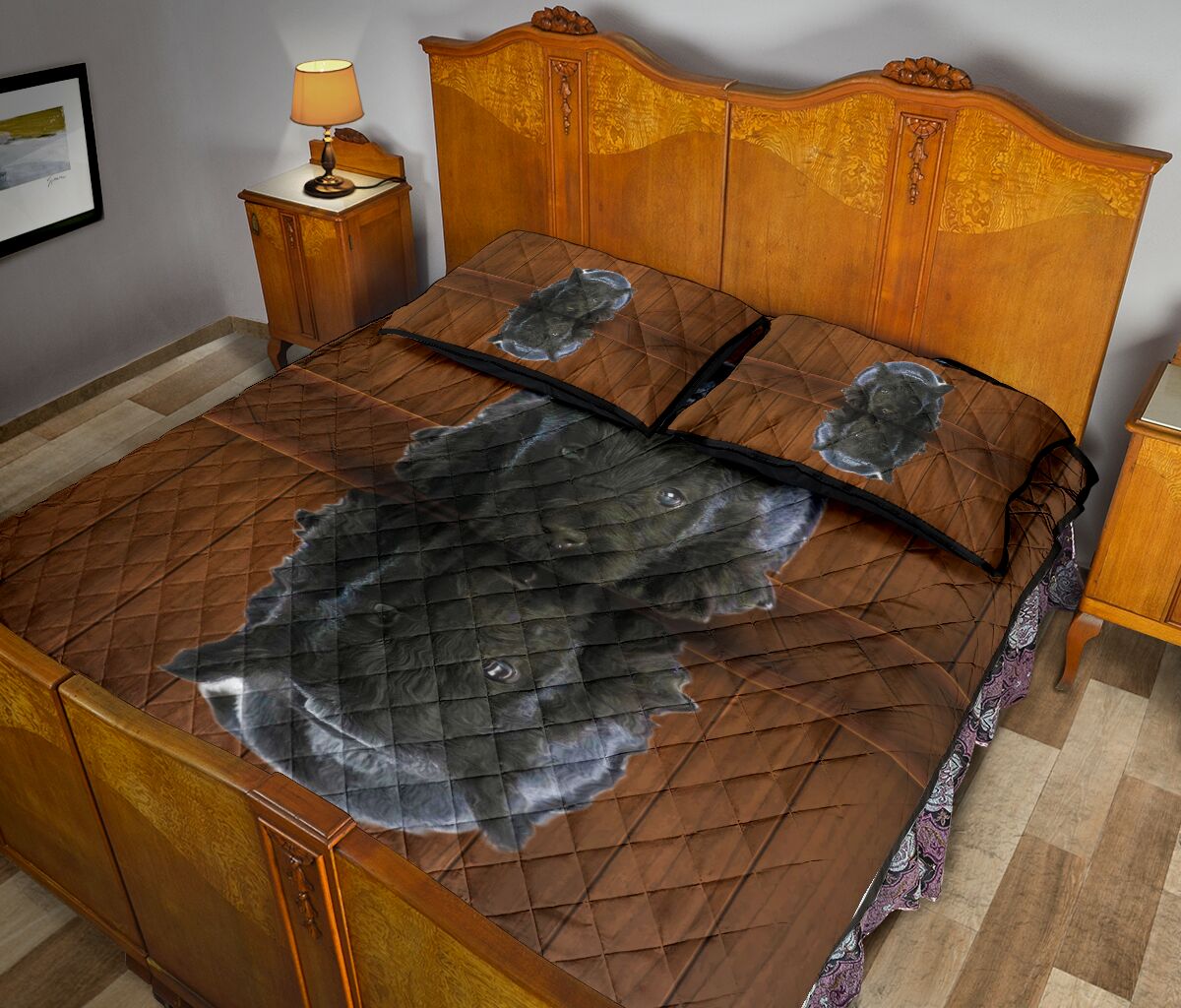 Scottish Terrier Dog Shadow Style Quilt Bed Set - Love Quilt Bedding Set