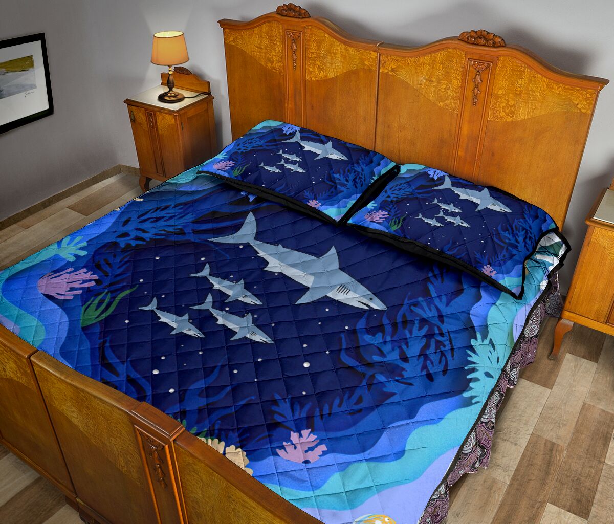 Shark Layer Paper Quilt Bed Set- Love Quilt Bedding Set
